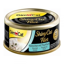 Влажный корм GimCat Shiny Cat для кошек, с курицей и тунцом, 70 г