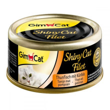 Влажный корм GimCat Shiny Cat для кошек, с тунцом и тыквой, 70 г