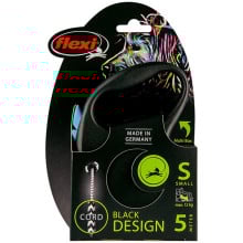 Поводок-рулетка Flexi Black Design S для собак до 12 кг, 5 м, трос, синяя