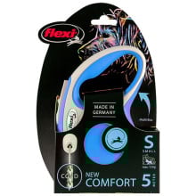 Поводок-рулетка Flexi New Comfort S для собак до 12 кг, 5 м, трос, синий