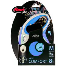 Поводок-рулетка Flexi New Comfort S для собак до 12 кг, 8 м, трос, синий
