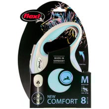 Поводок-рулетка Flexi New Comfort M для собак до 20 кг, 8 м, трос, голубой