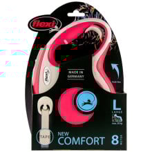 Поводок-рулетка Flexi New Comfort L для собак до 60 кг, 5 м, лента, красный