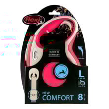 Поводок-рулетка Flexi New Comfort L для собак до 50 кг, 8 м, лента, красный