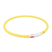Ошейник Trixie USB светящийся, для собак,  70 см х 10 мм, желтый
