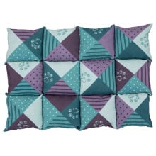Лежак Trixie Patchwork для кошек, с принтом, бирюзово-бордовый, 70×50 см