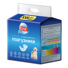 Памперсы Cliny для собак и кошек от 1 до 2.5 кг, размер XXS, 12 шт