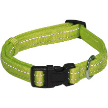 Ошейник Croci Soft Reflective для собак, светоотражающий, нейлон, зеленый, 30-45×1.5 см