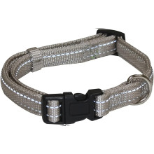 Ошейник Croci Soft Reflective для собак, светоотражающий, нейлон, серый, 40-65×2.5 см