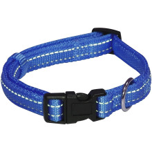 Ошейник Croci Soft Reflective для собак, светоотражающий, нейлон, синий, 30-45×1.5 см