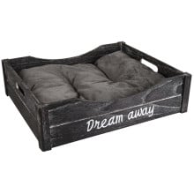 Лежак Flamingo Basket Clio для кошек, чёрно-серый, 45×38×12 см