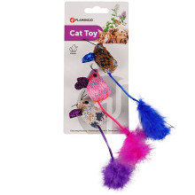Набор игрушек Flamingo Mohaire Mouse Glamour шерстяная мышь с кошачьей мятой, для кошек, 3 шт