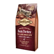 Сухой корм Carnilove Cat Large Breed, для кошек крупных пород, утка, индейка, 6 кг