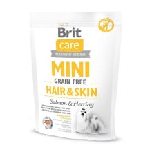 Сухой корм Brit Care GF Mini Hair & Skin, для собак малых пород, 0.4 кг