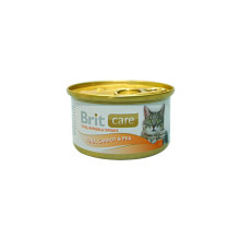 Консерва Brit Care Cat, для кішок, тунець, морква і горох, 80 г