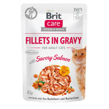 Вологий корм Brit Care Cat, для кішок, філе в соусі з лососем, 85 г