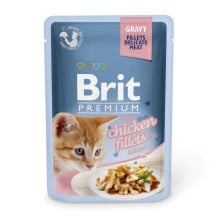 Вологий корм Brit Premium Cat, для кошенят, філе курки в соусі, 85 г