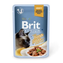 Вологий корм Brit Premium Cat, для кішок, філе тунця в соусі, 85 г