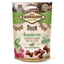 Лакомство Carnilove Cat Crunchy Snack, для кошек, утка, малина, 50 г