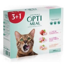 Набор влажного корма Optimeal для взрослых кошек, 85 г, 3+1