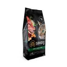 Сухой корм для кошек Savory, со свежим мясом индейки и уткой, 2 кг