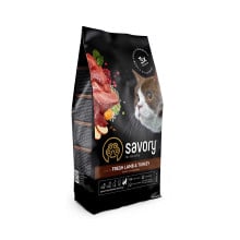 Сухой корм для кошек с чувствительным пищеварением Savory, со свежим мясом ягненка и индейки, 400 г