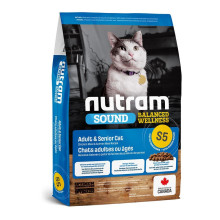 Сухой корм S5 Nutram Sound Balanced Wellness для взрослых кошек, с курицей и лососем, 20 кг
