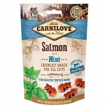 Лакомство Carnilove Cat Crunchy Snack, для кошек, лосось, мята, 50 г
