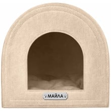 Домик BronzeDog для кошек и собак, бежевый, 35×35×35 см