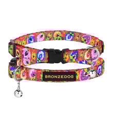 Нашийник BronzeDog Urban Folk, для котів, нейлоновий, дзвіночок, фастекс пластиковий, кораловий, 18-28×1 см