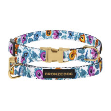 Нашийник BronzeDog Urban Folk, для собак і котів, нейлоновий, фастекс металевий, білий, 18-28×1 см