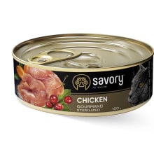 Влажный корм для стерилизованных котов Savory, с курицей, 100 г