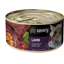 Влажный корм для стерилизованных котов Savory, с ягненком, 200 г