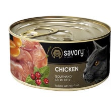 Влажный корм для стерилизованных котов Savory, с курицей, 200 г