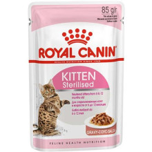 Влажный корм Royal Canin Kitten Sterilised для стерилизованных котят, кусочки в соусе, 85 г