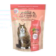 Сухой корм Home Food Hairball Control для выведения шерсти у взрослых кошек, с индейкой и уткой, 400 г