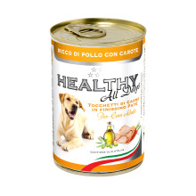 Консерва Healthy All Days, паштет зі шматочками, курятина з морковою, для собак, 400 г