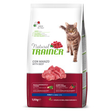 Корм Trainer Natural Super Premium для взрослых кошек в возрасте от 1 года, с говядиной, 1.5 кг