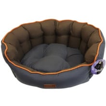 Лежанка AnimAll Royal Classic L GRAY - BEIGE для собак и кошек, серая, 59×53×20 см