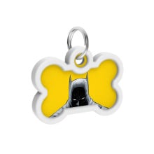 Адресник WAUDOG Smart ID c QR паспортом для собак и котов, металл, рисунок "Бэтмен желтый", кость, 40×28 мм