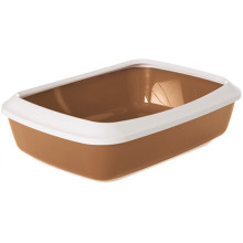 Лоток туалет с бортиком Savic Iriz Nordic Litter Tray для кошек, светло-коричневый, 50×37×13 см