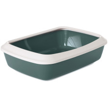 Лоток туалет с бортиком Savic Iriz Nordic Litter Tray для кошек, серо-зелёный, 42×31×12.5 см