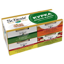 Набор натуральных консерв Schesir Монте-Карло для собак, с курицей, 4 шт×150 г