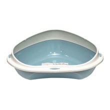 Туалет кутовий з бортиком Georplast Shuttle Corner для котів, 58×48×20.5 см, блакитний
