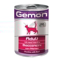 Консервы Gemon Cat Wet Adult для взрослых кошек, кусочки в желе, с говядиной, 415 г