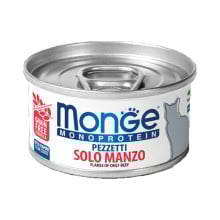 Консервы Monge Cat Monoprotein для кошек, мясные хлопья из говядины, 80 г