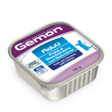 Консервы Gemon Cat Wet Adult для взрослых кошек, кусочки в паштете, с лососем, 100 г