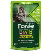 Влажный корм Monge Cat Be Wild Gr.Free для стерилизованных кошек, мясо дикого кабана с овощами, 85 г