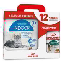 Сухой корм Royal Canin Indoor 27 для кошек постоянно живущих в помещении, 3.5 кг + 12 паучей в подарок