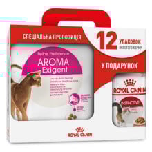 Сухой корм Royal Canin Aroma Exigent для кошек привередливых к аромату, 4 кг + 12 паучей в подарок
